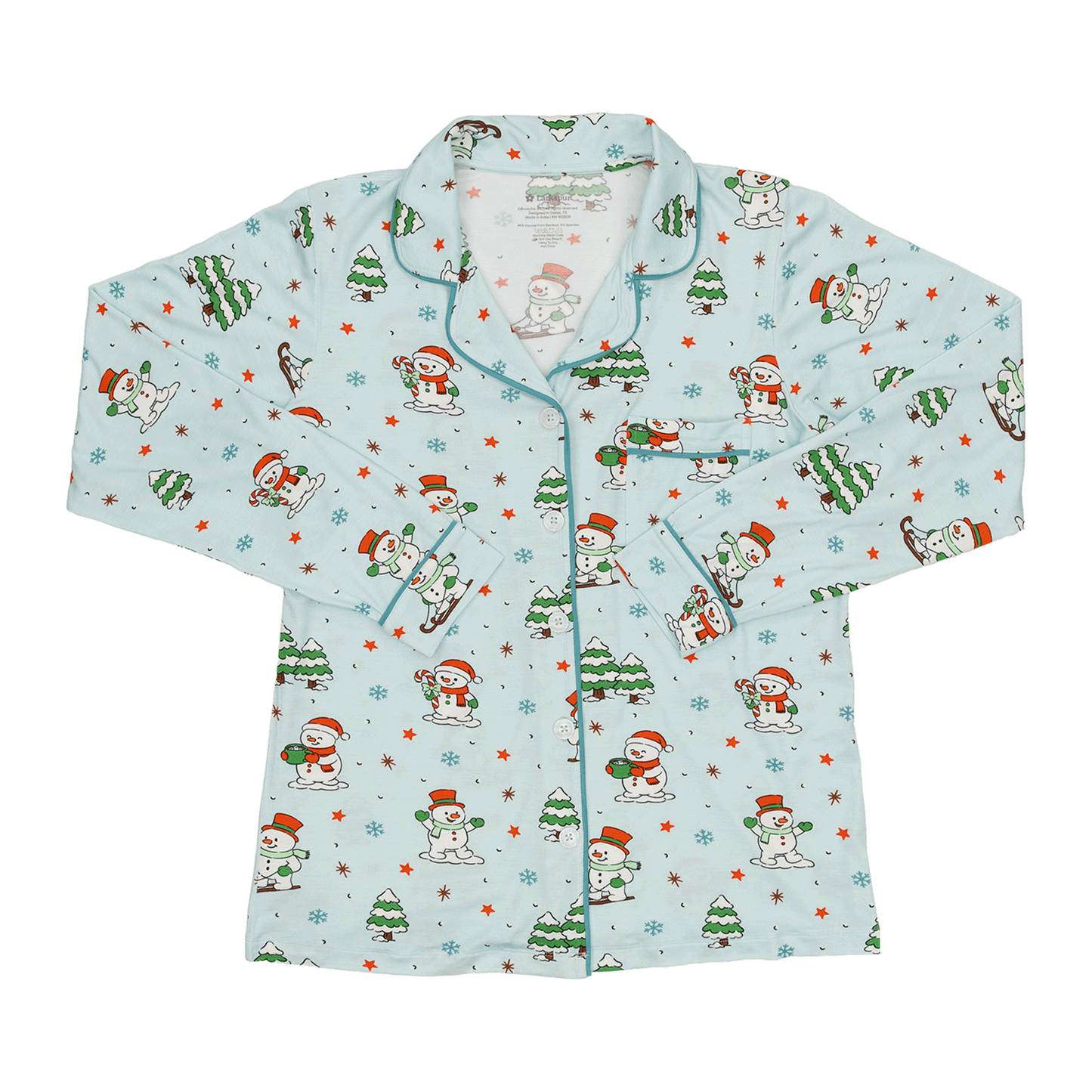 Women's Long Pajama Set in Jingle and Glide