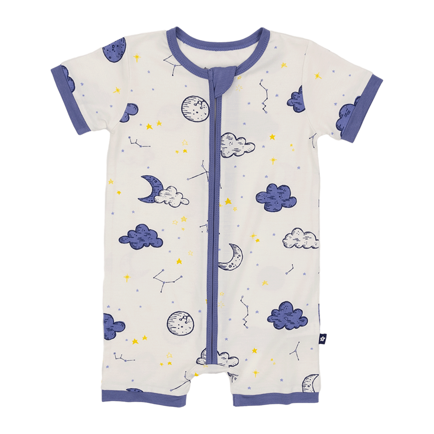 Short Zip Romper in Dreamy Skies