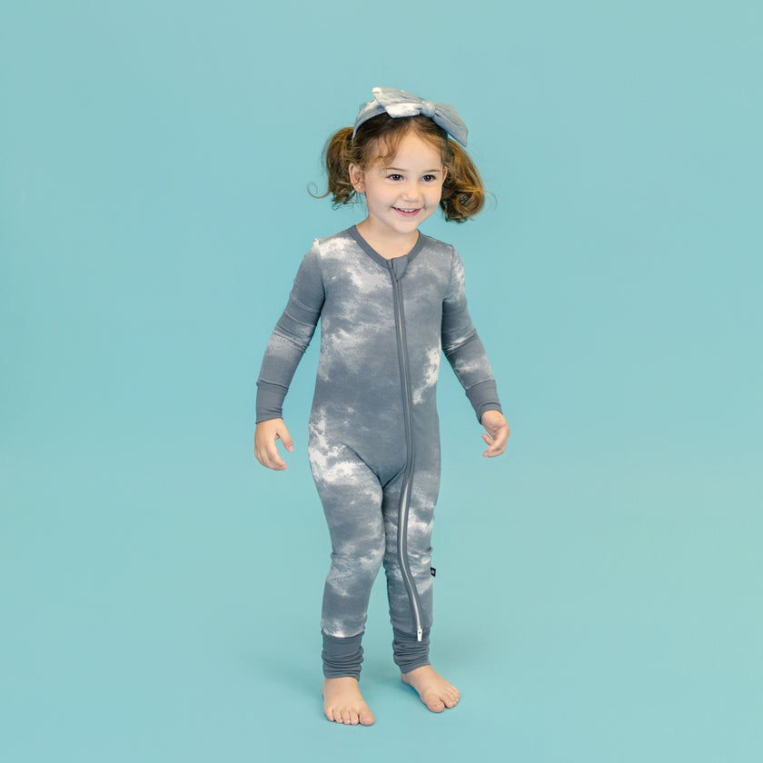 Convertible Footed Romper in Dark Slate