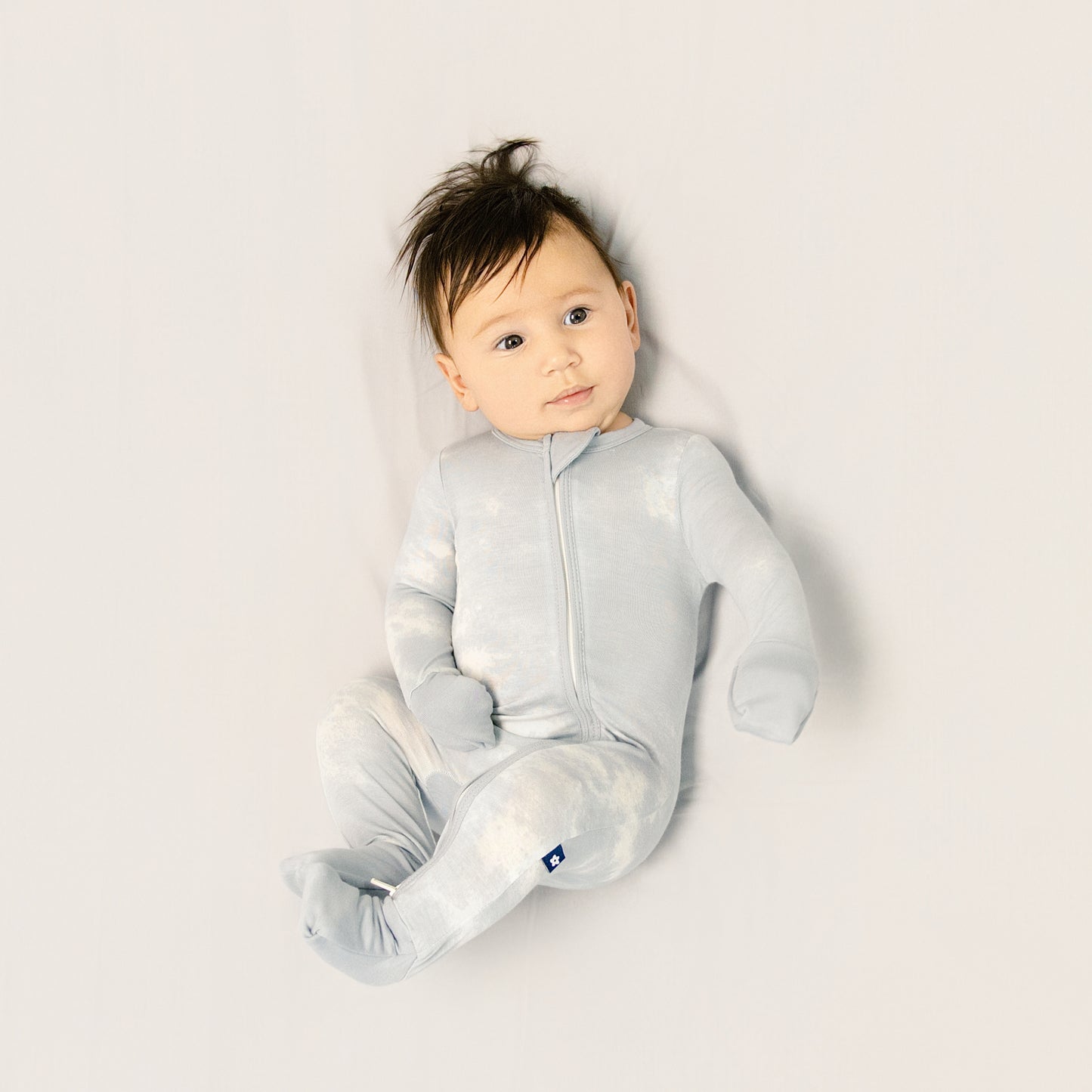 Convertible Footed Romper in Blue Fog