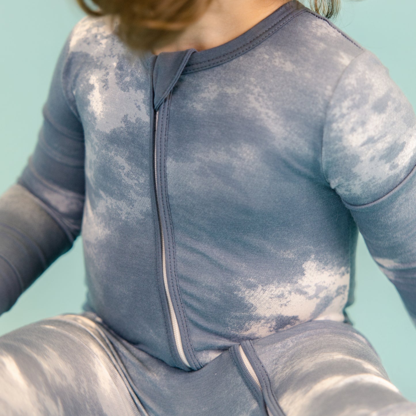 Convertible Footed Romper in Dark Slate