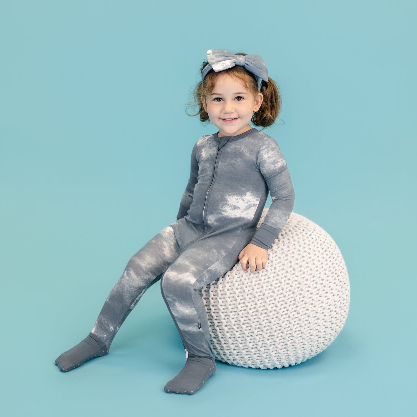 Convertible Footed Romper in Dark Slate