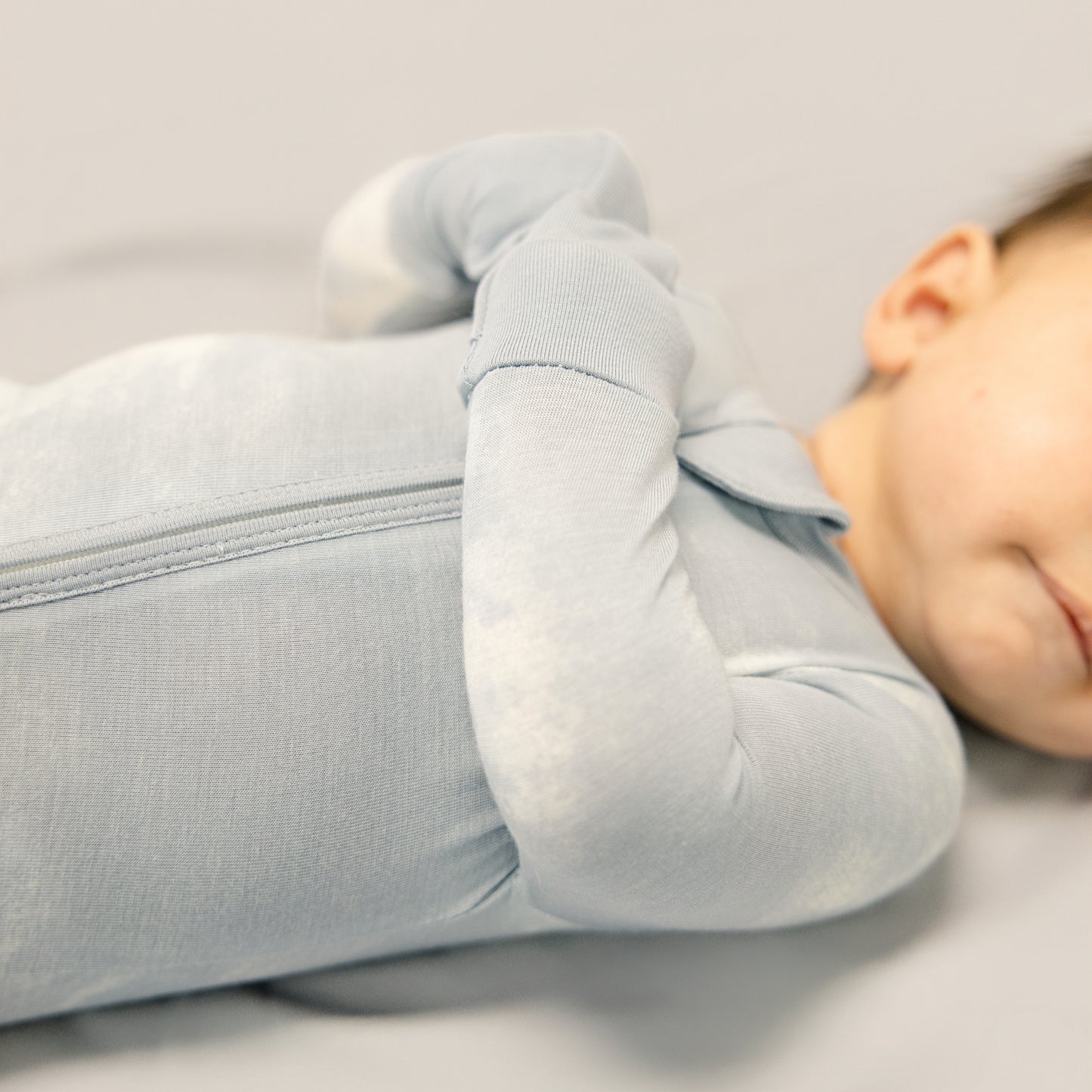 Convertible Footed Romper in Blue Fog