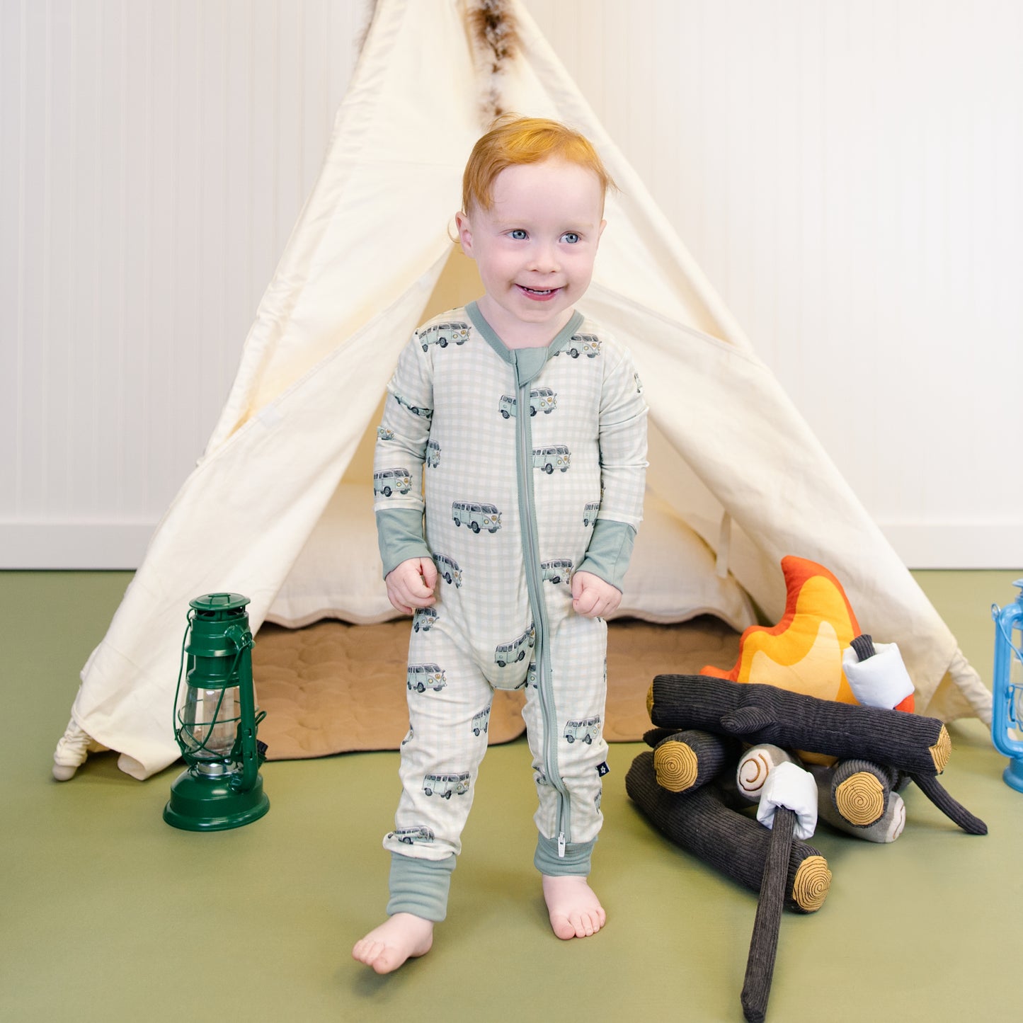 Convertible Footed Romper in Road Trip