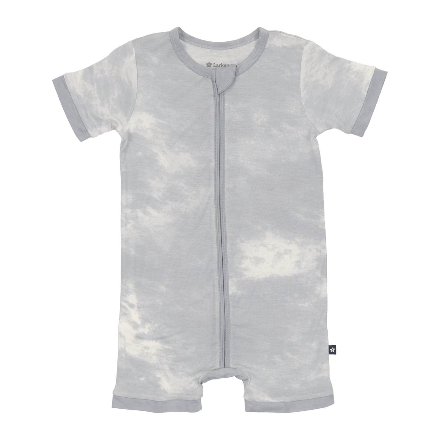 Short Zip Romper in Blue Fog