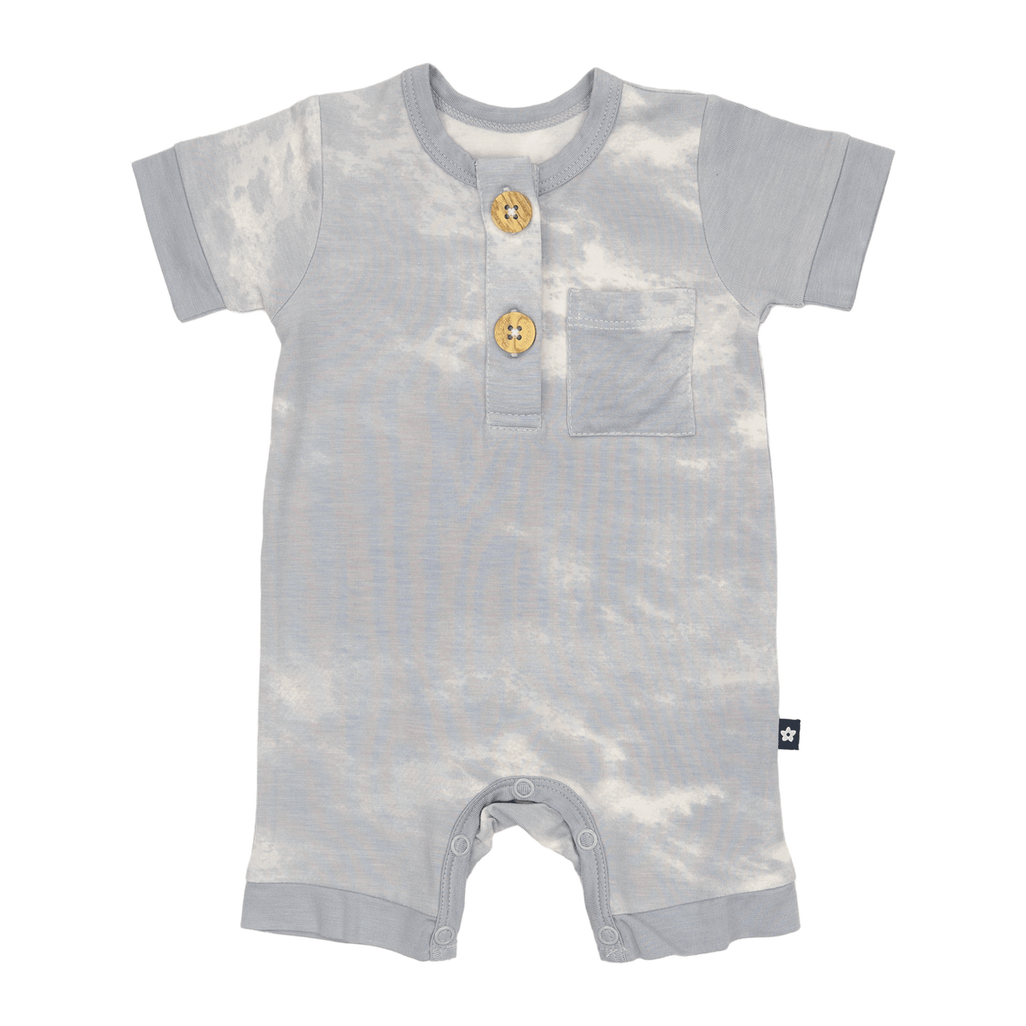 Short Romper in Blue Fog