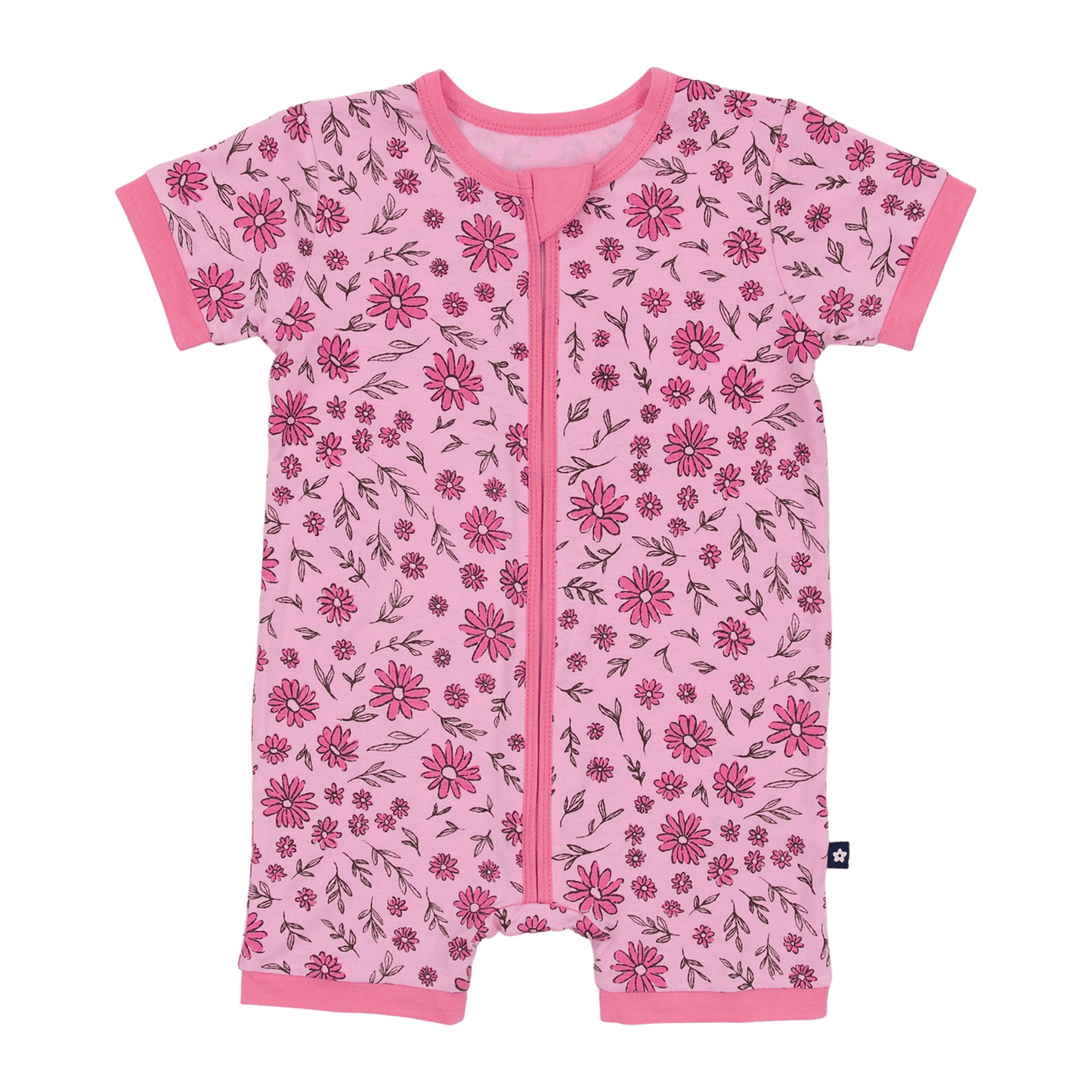 Short Zip Romper in Ditsy Daisies