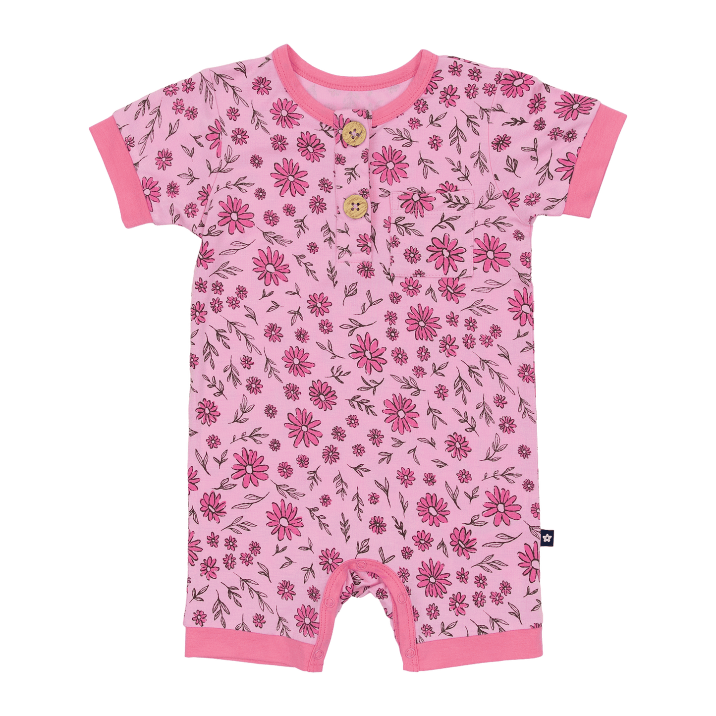 Short Romper in Ditsy Daisies