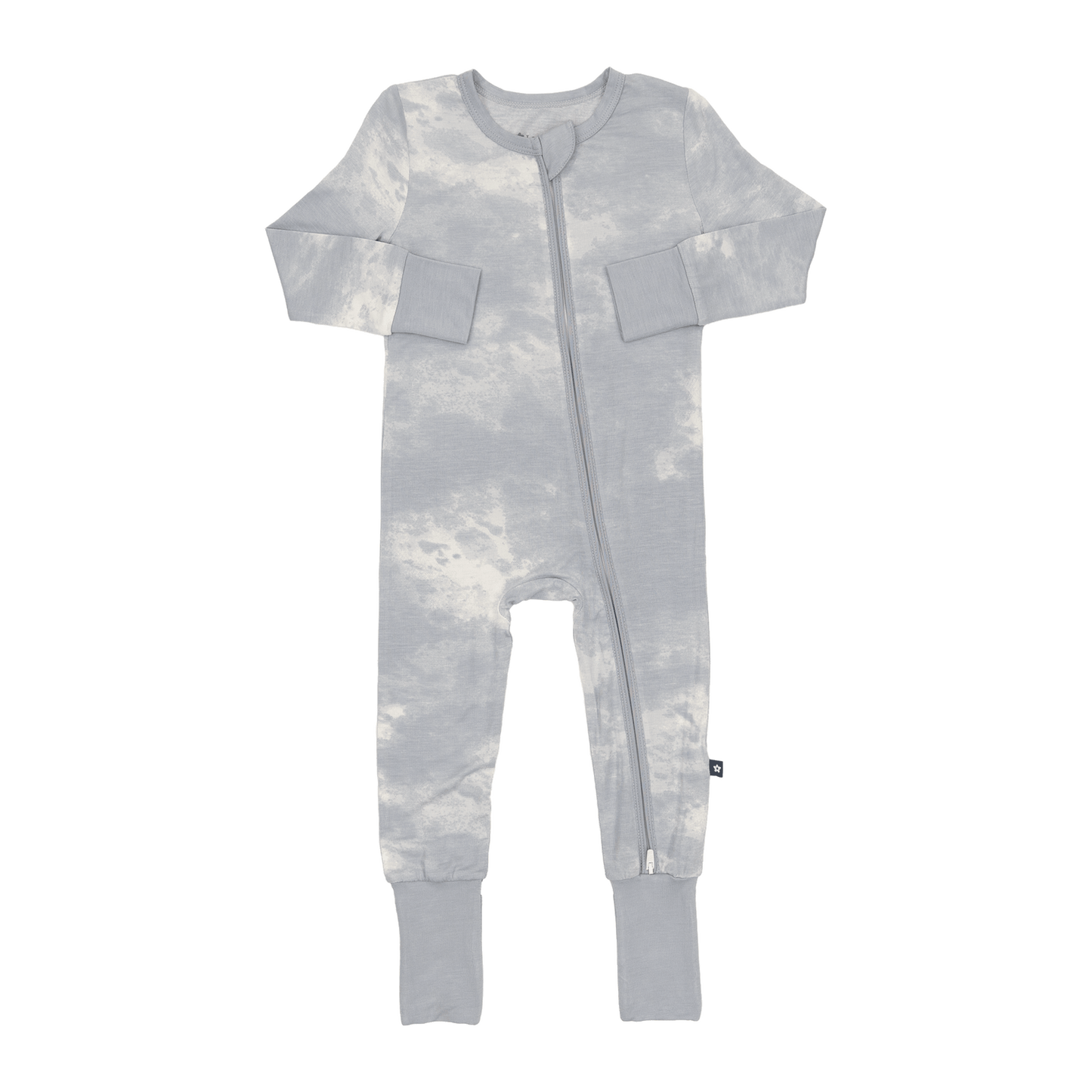 Convertible Footed Romper in Blue Fog