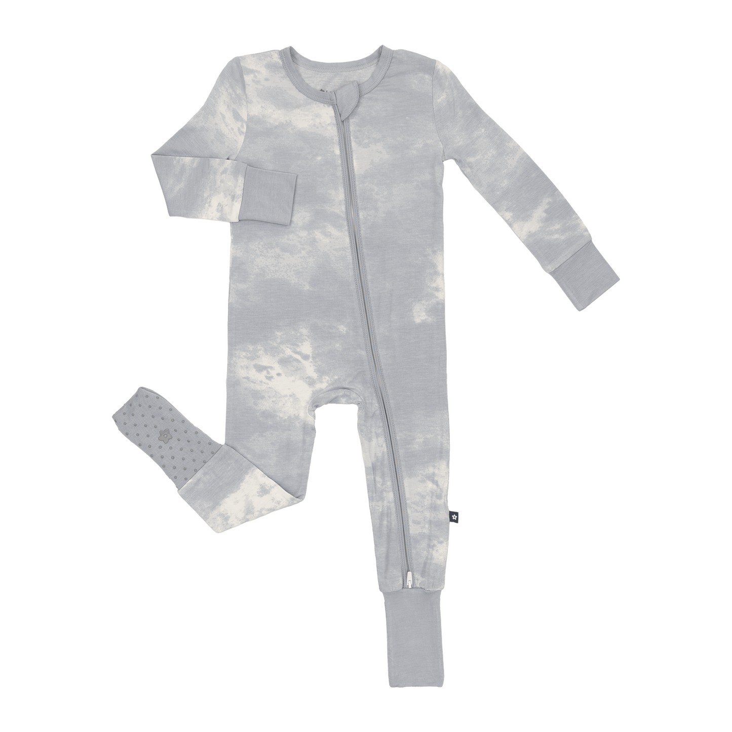 Convertible Footed Romper in Blue Fog