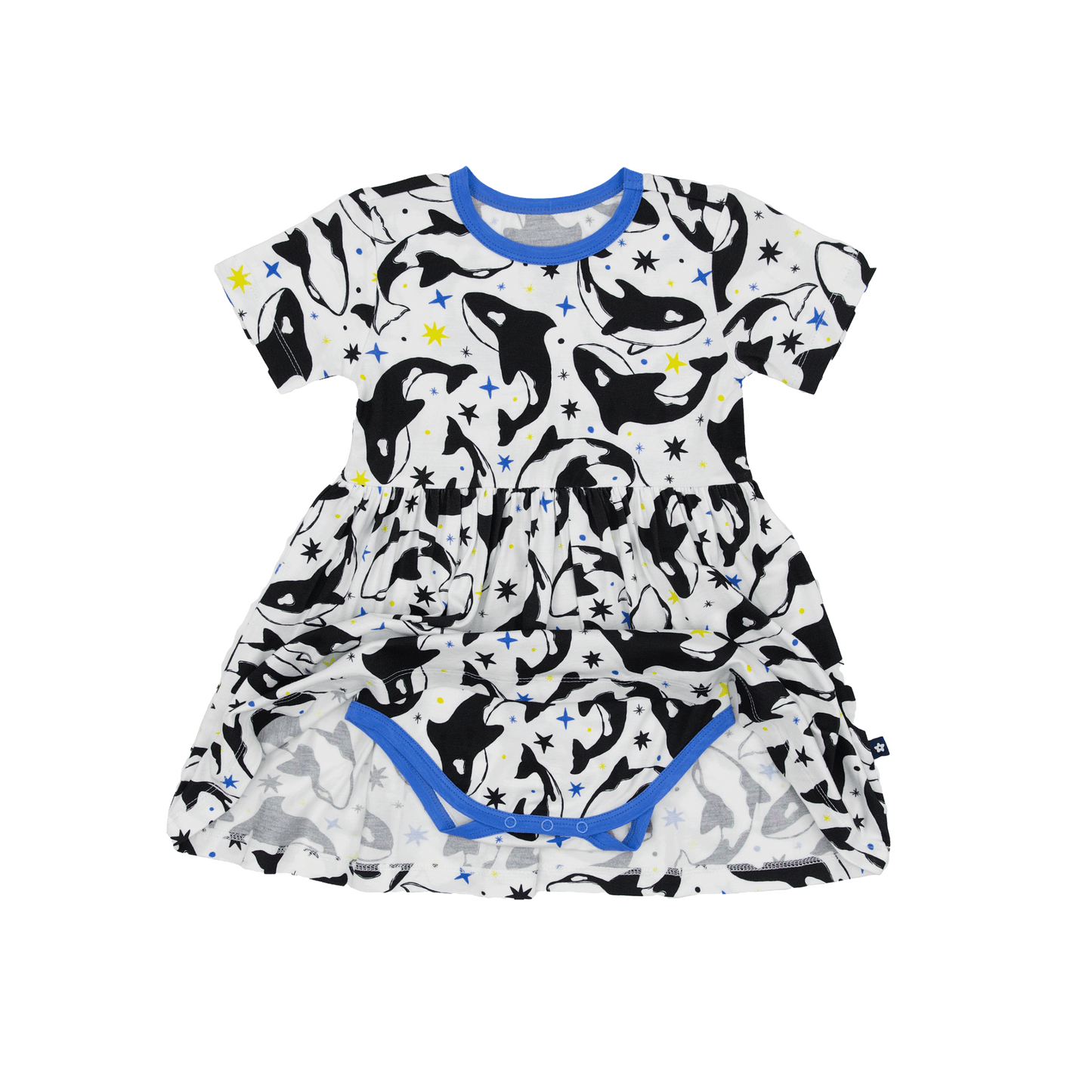 Twirl Dress in Dancing Orcas