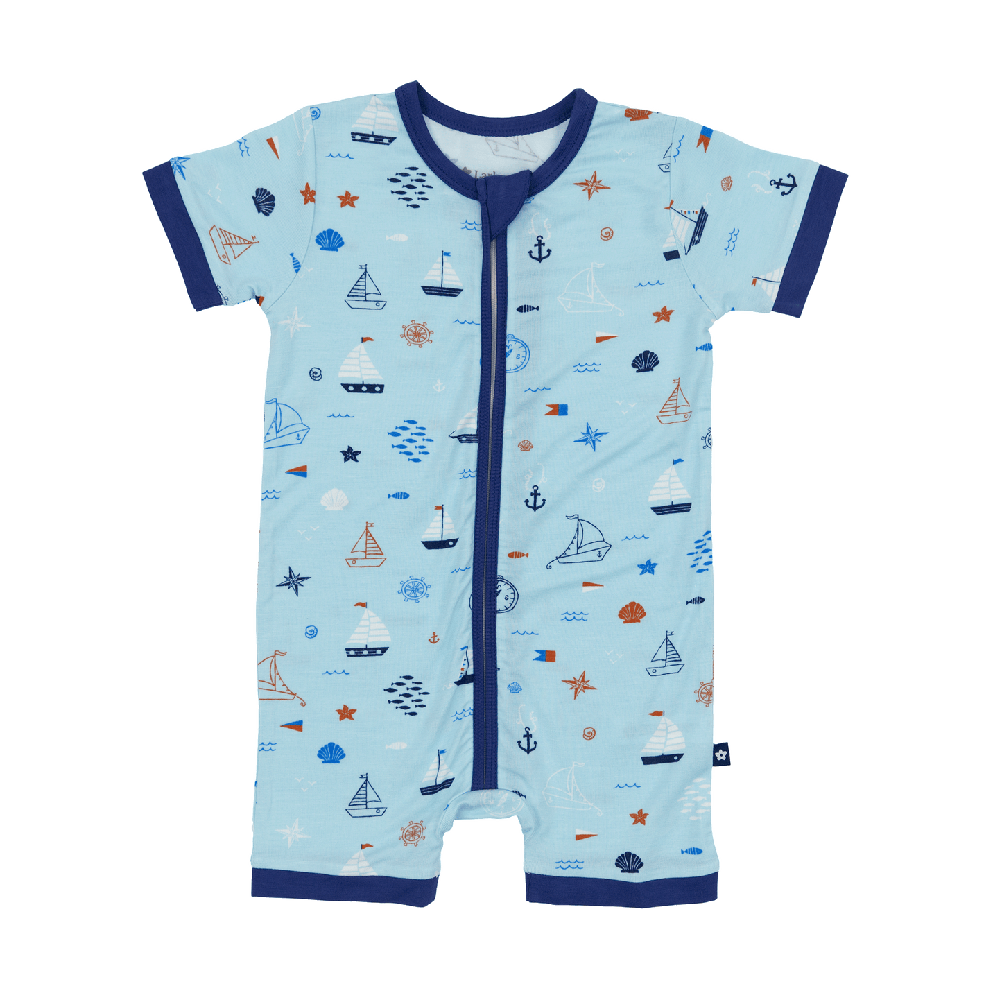 Short Zip Romper in Ship Shape