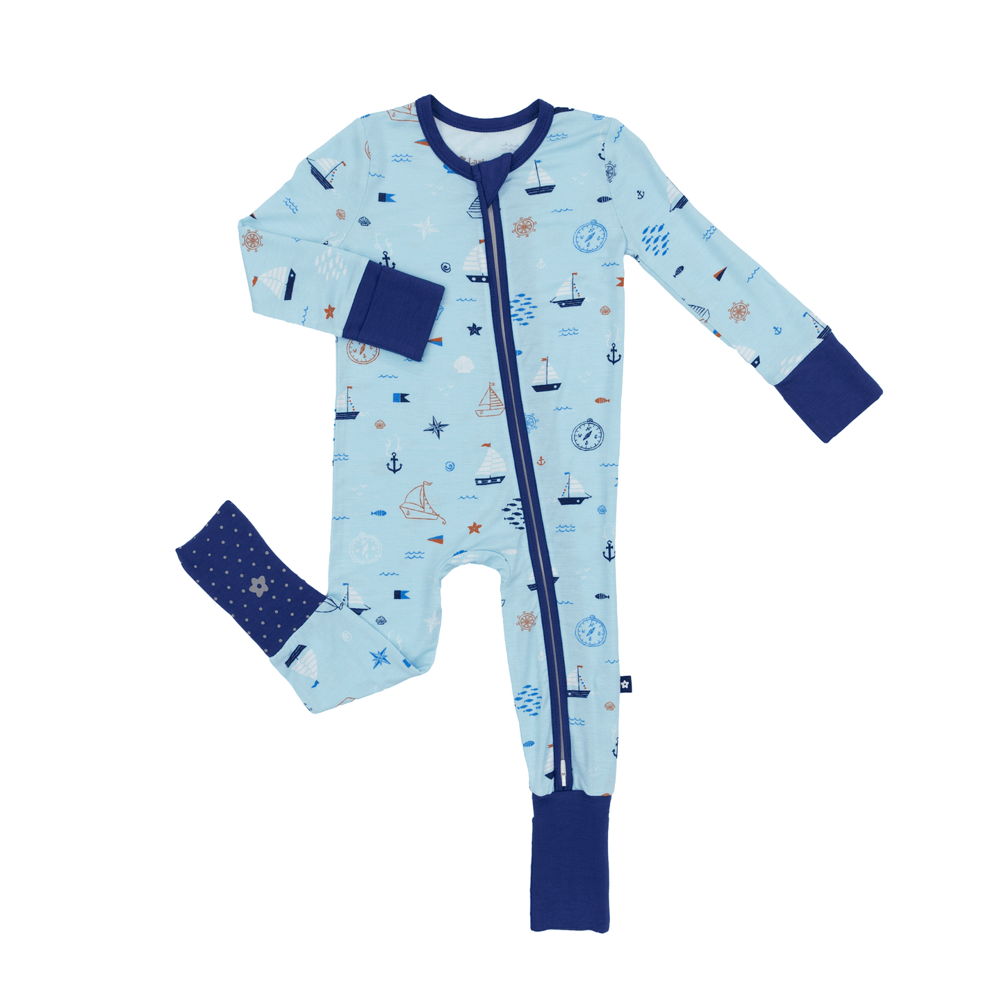 Convertible Footed Romper in Ship Shape