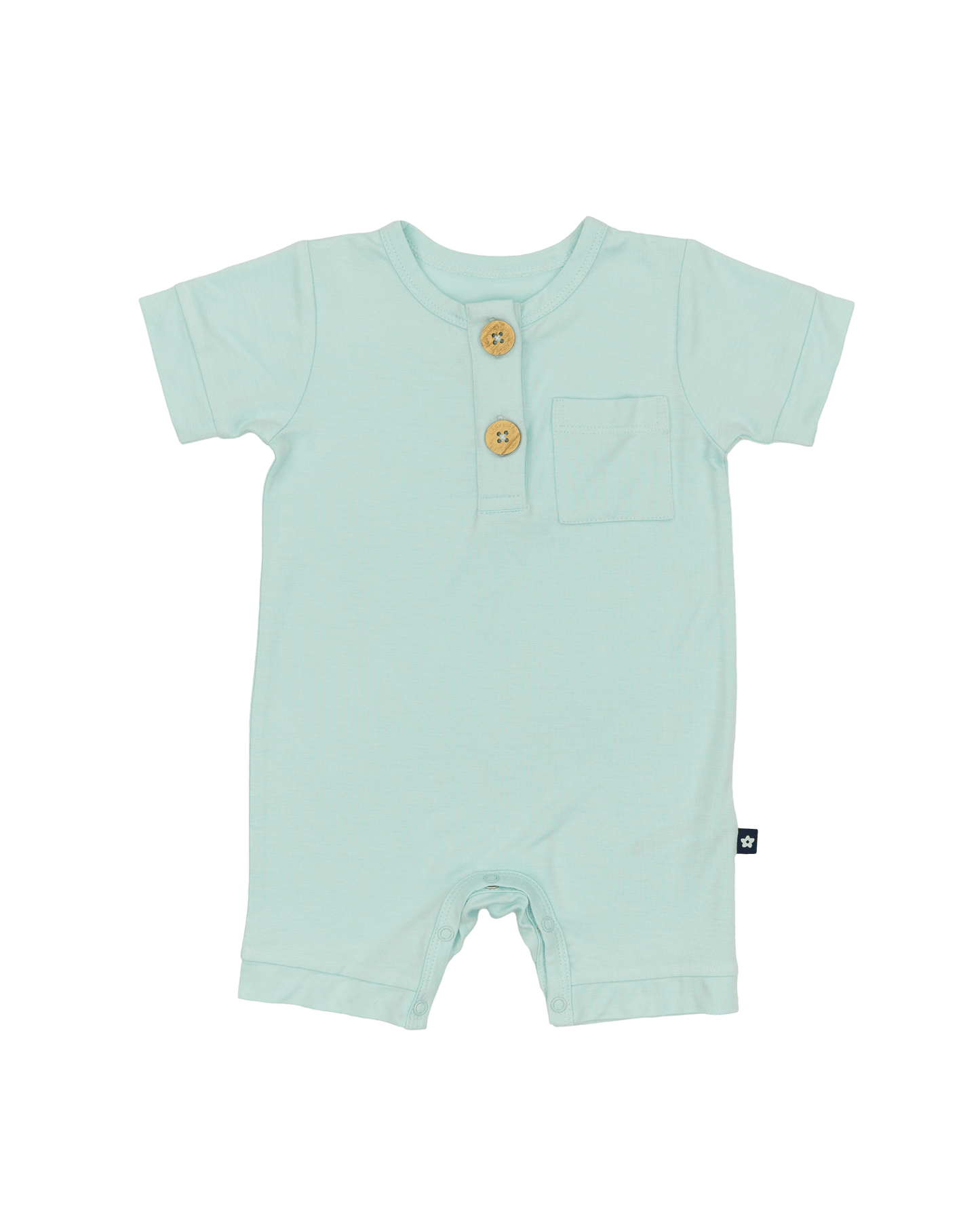 Short Romper in Aqua Sky