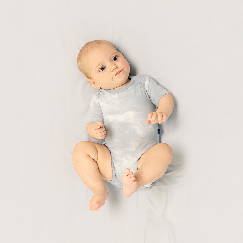 Short Sleeve Bodysuit in Blue Fog