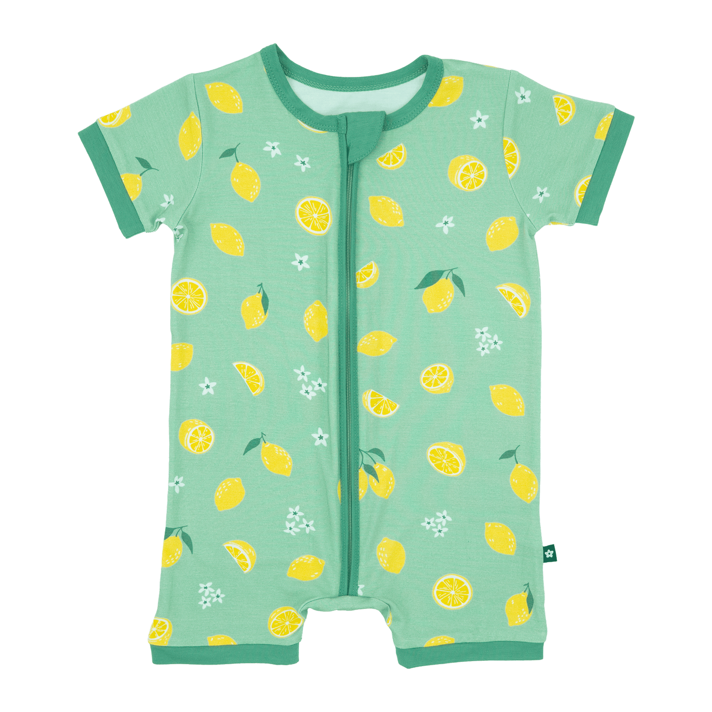 Short Zip Romper in Citrus Summer