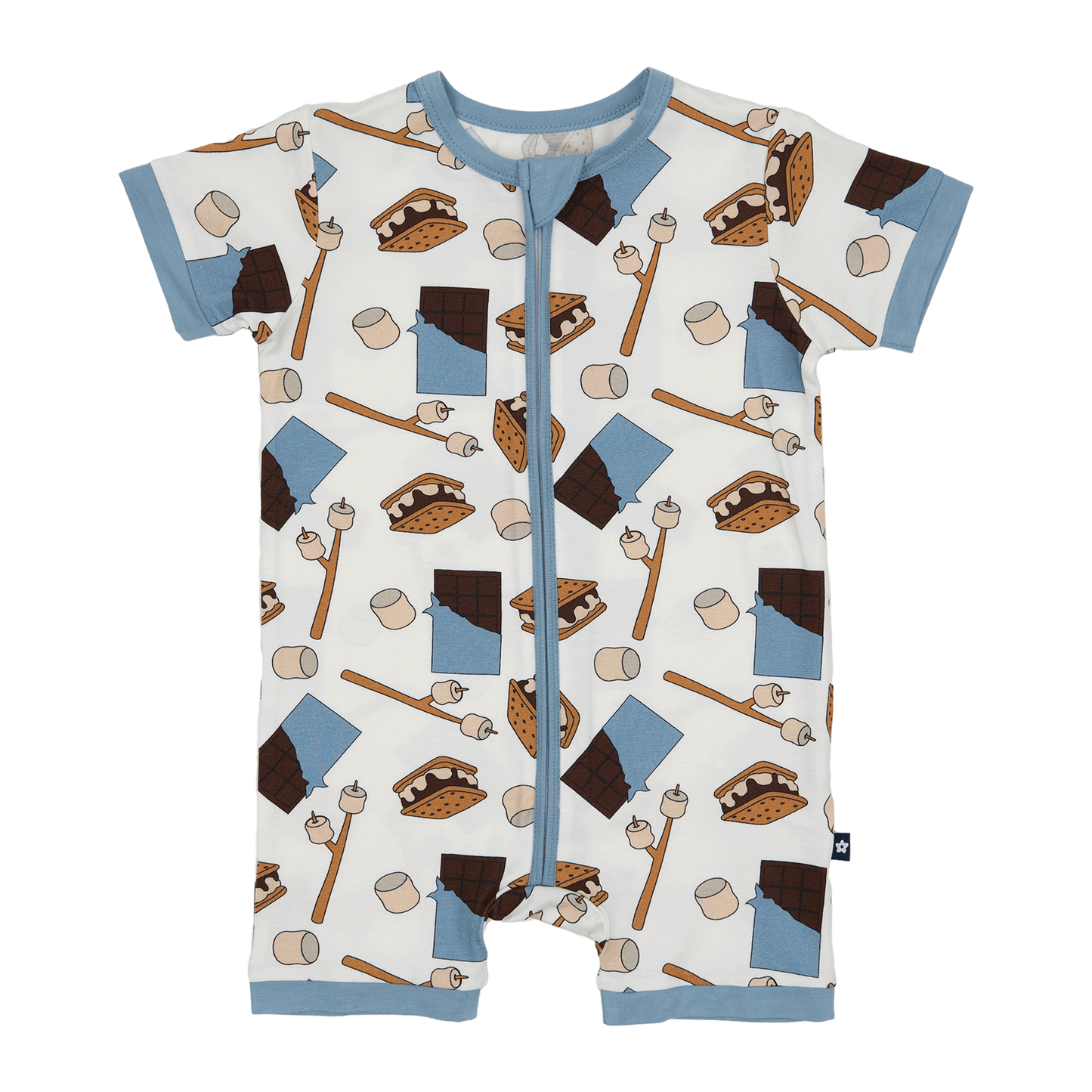 Short Zip Romper in S'mores