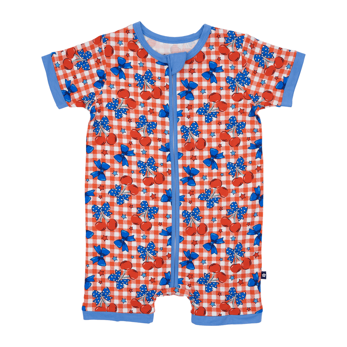 Short Zip Romper in Cherry Delight