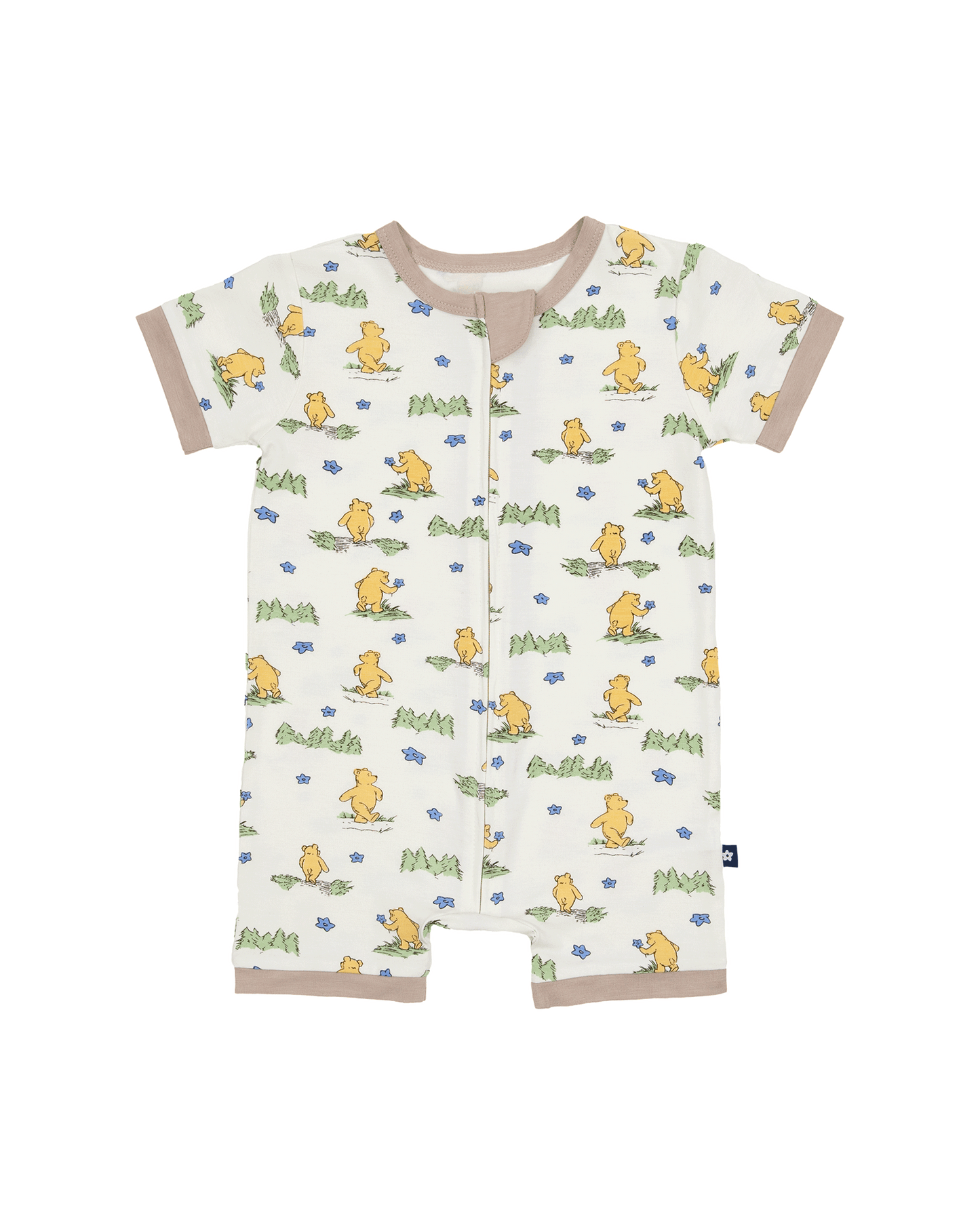 Short Zip Romper in Woodland Journey