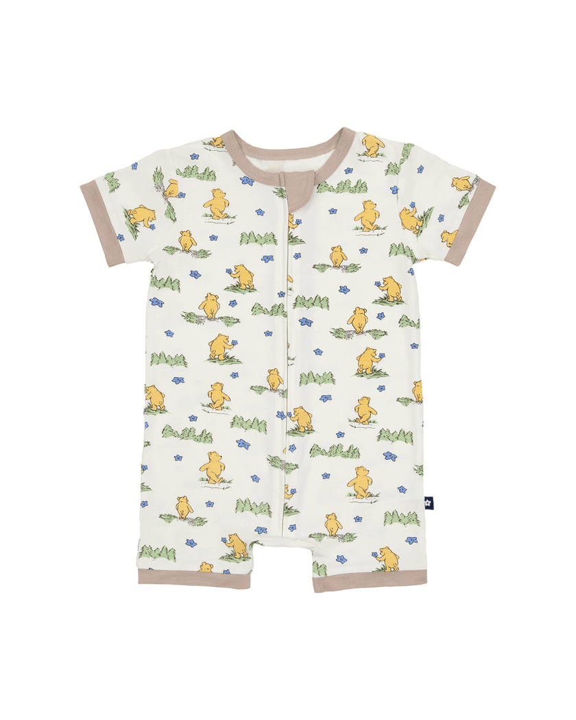 Short Zip Romper in Woodland Journey
