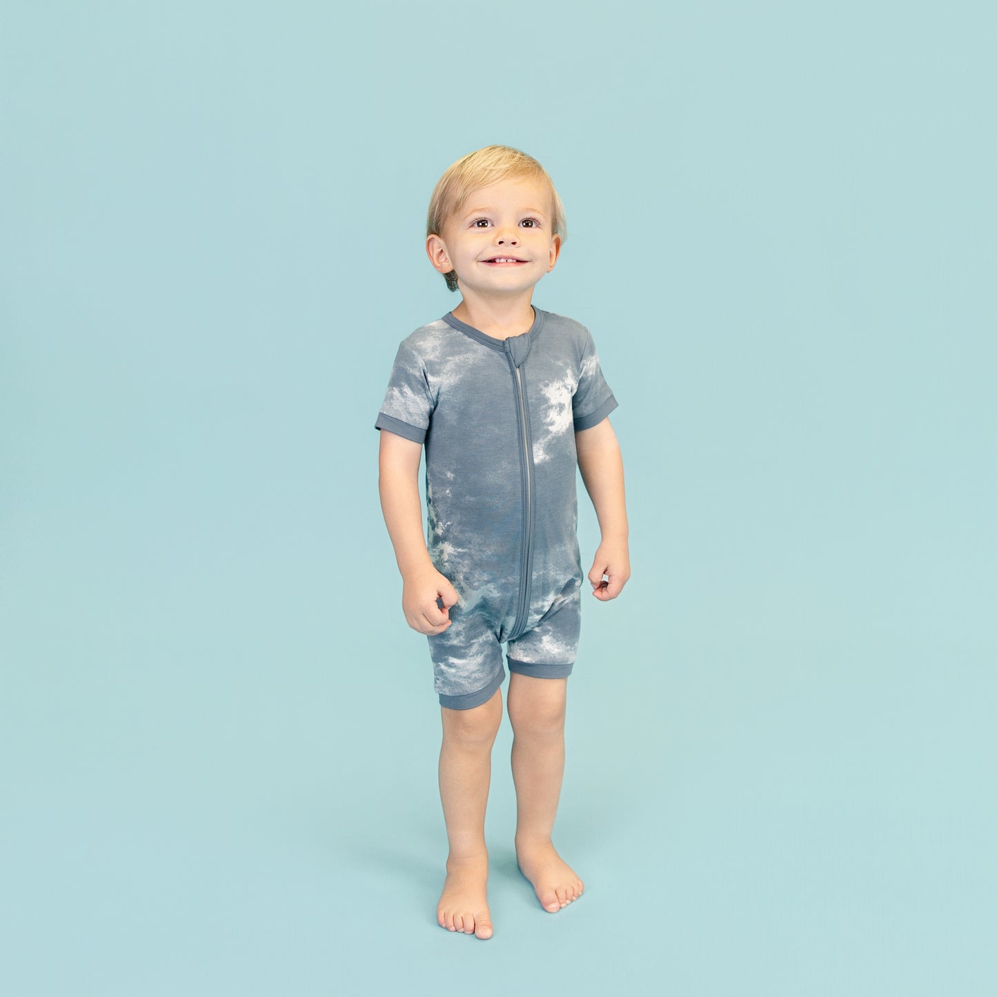 Short Zip Romper in Dark Slate