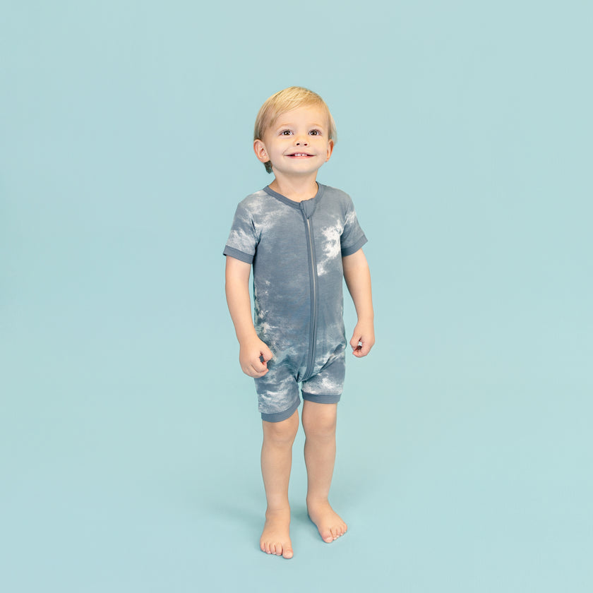 Short Zip Romper in Dark Slate