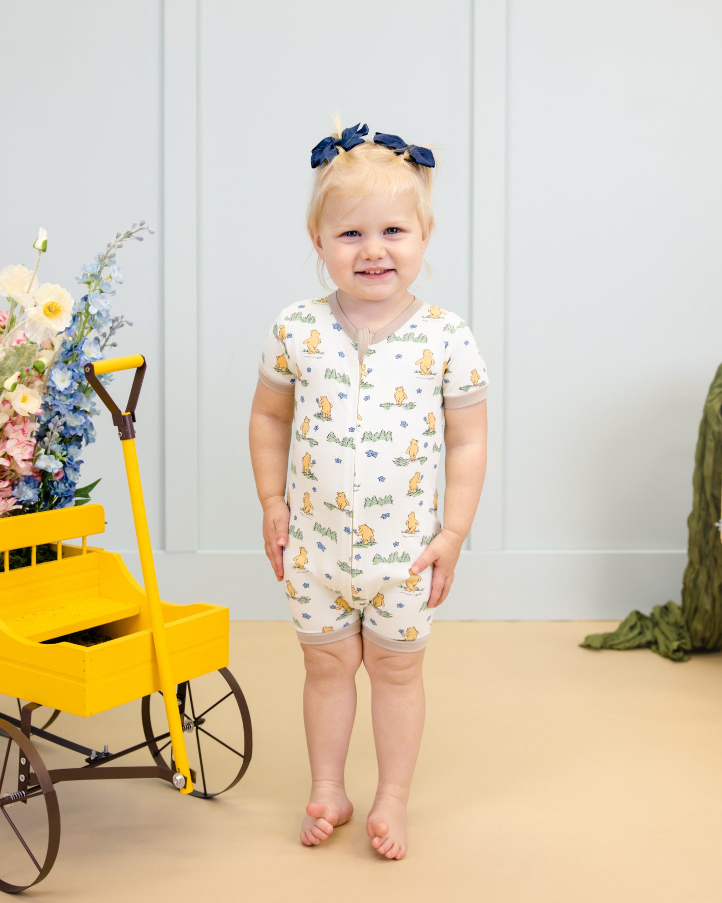 Short Zip Romper in Woodland Journey