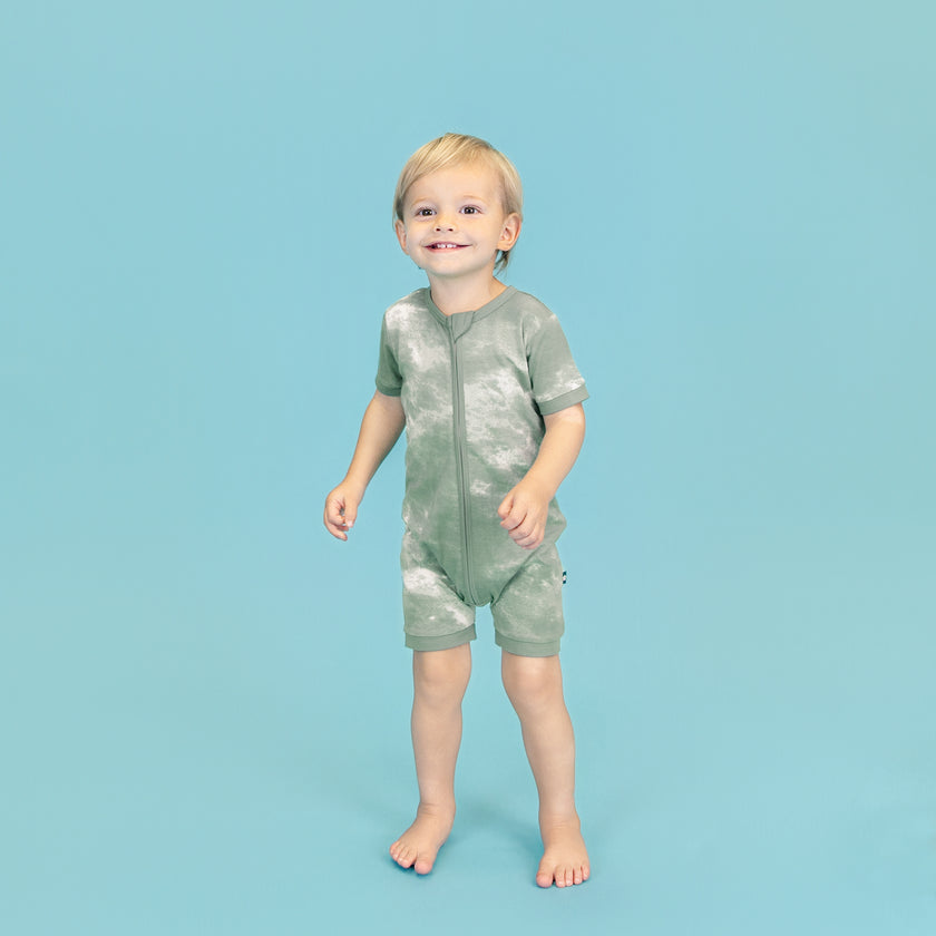 Short Zip Romper in Pine