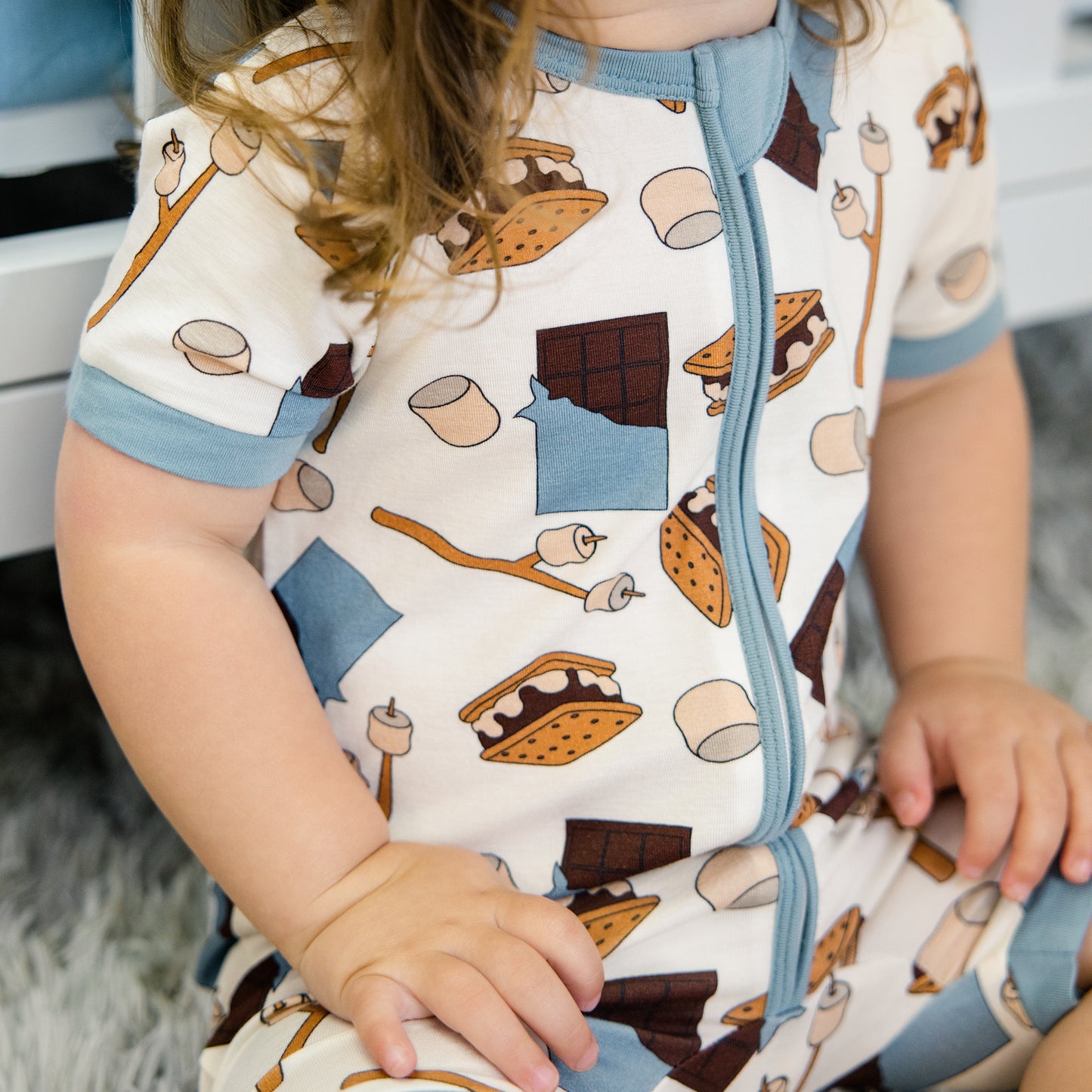 Short Zip Romper in S'mores