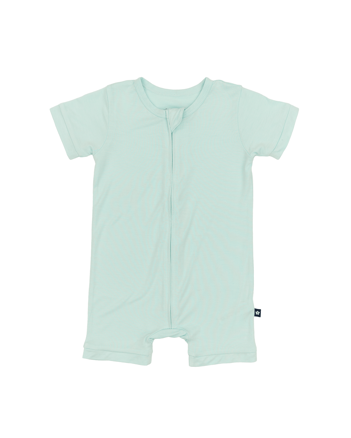 Short Zip Romper in Aqua Sky