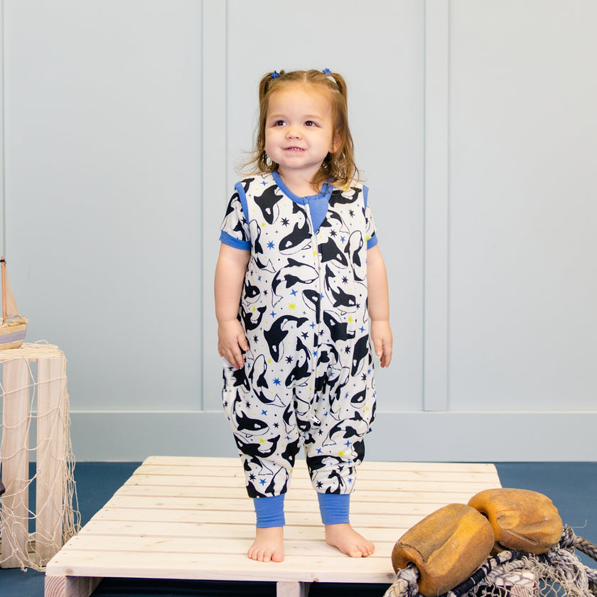 Sleep Sack Walker 0.5 TOG in Dancing Orcas