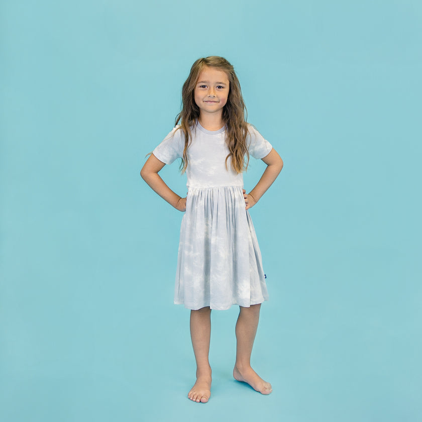 Twirl Dress in Blue Fog