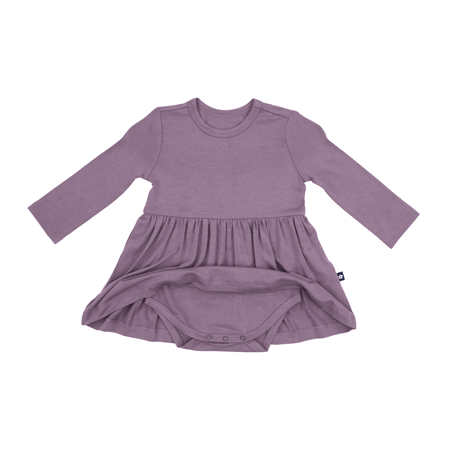 Long Sleeve Twirl Dress in Plum