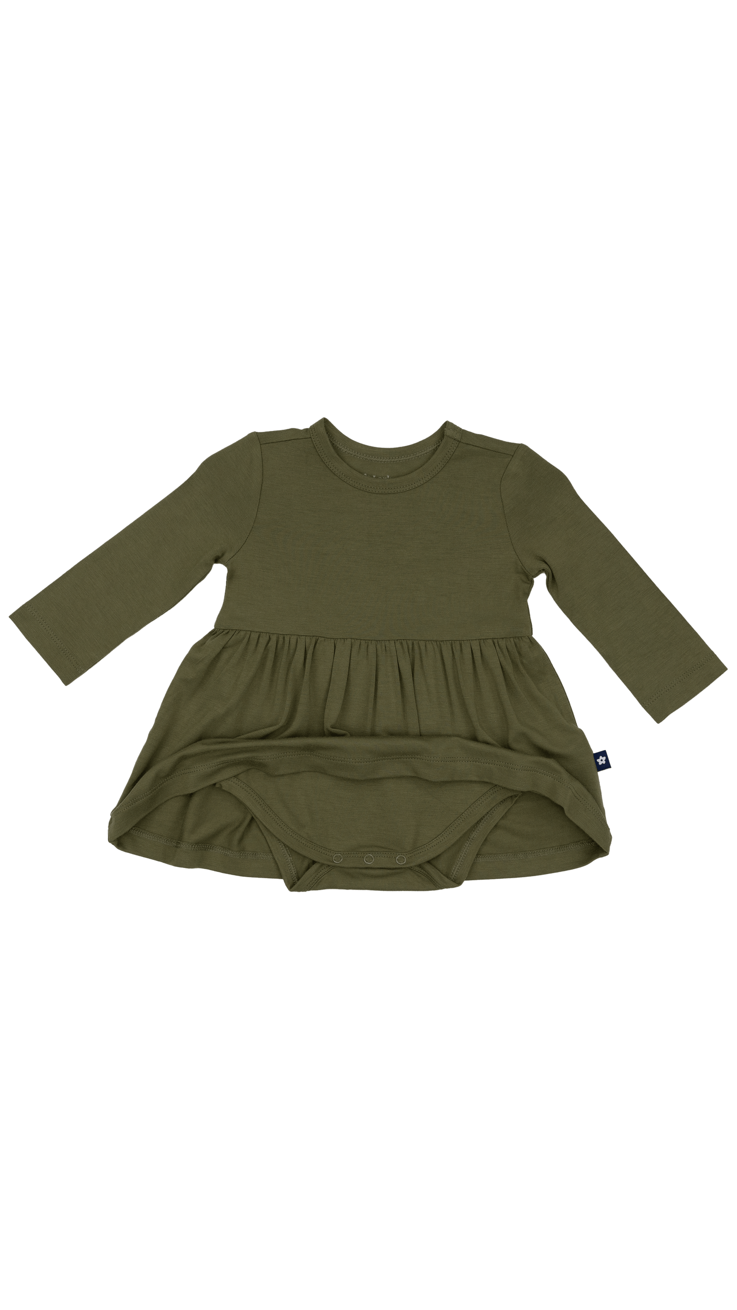 Long Sleeve Twirl Dress in Olive