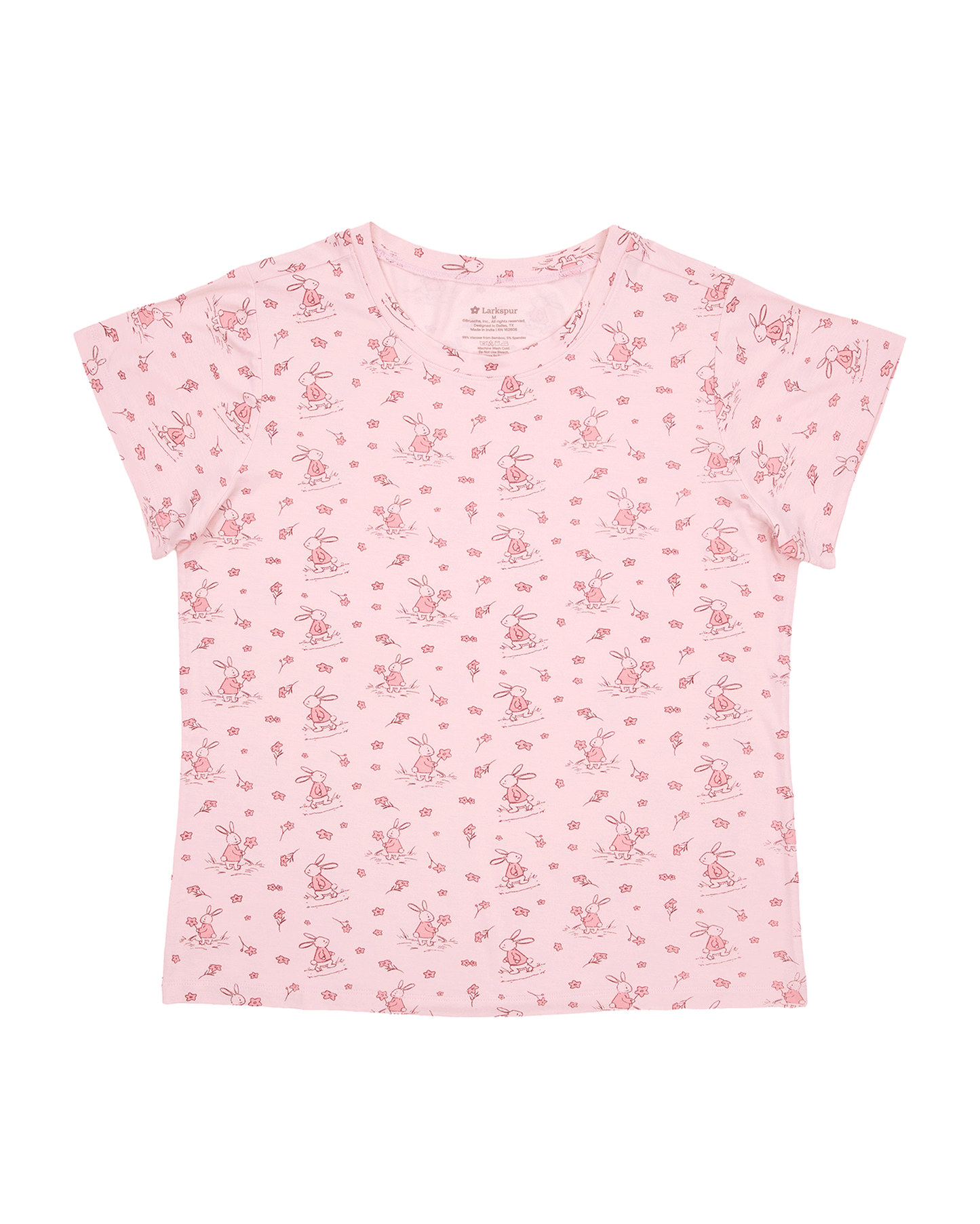 Women's Short Sleeve Lounge Tee in Bunny Blossoms