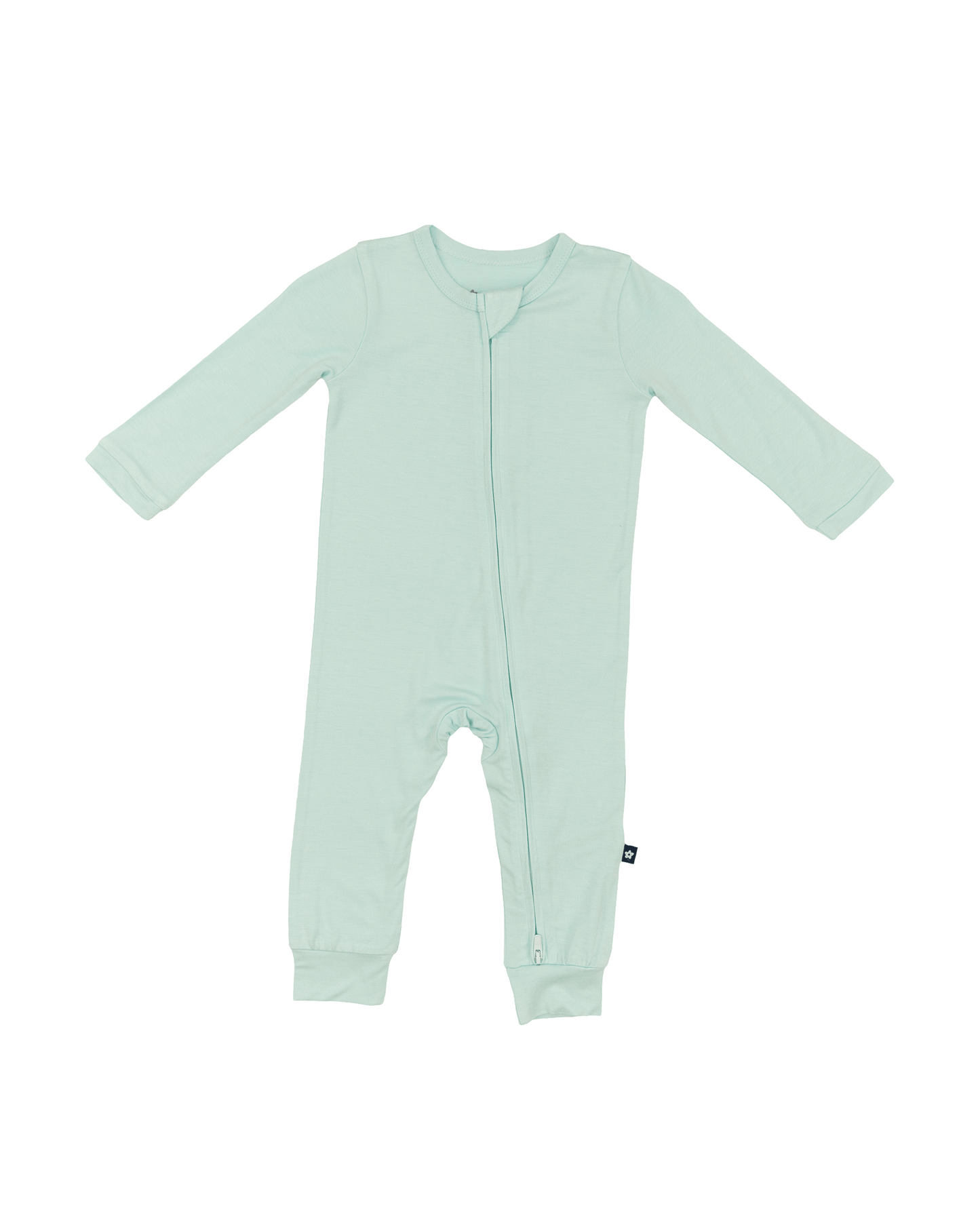 Zip Romper in Aqua Sky