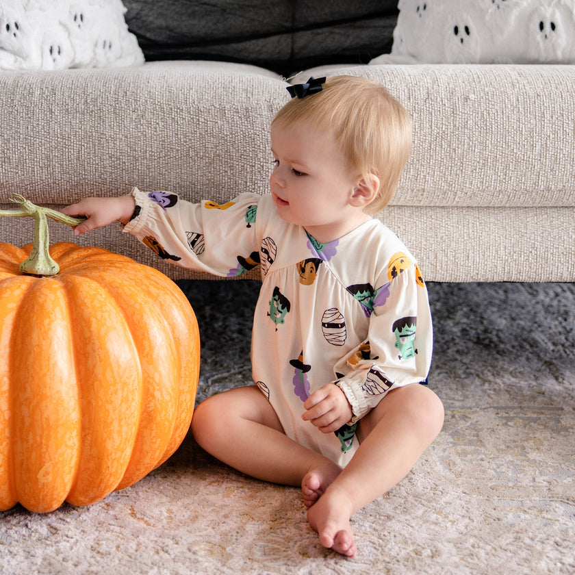 Bubble Romper in Boo Crew