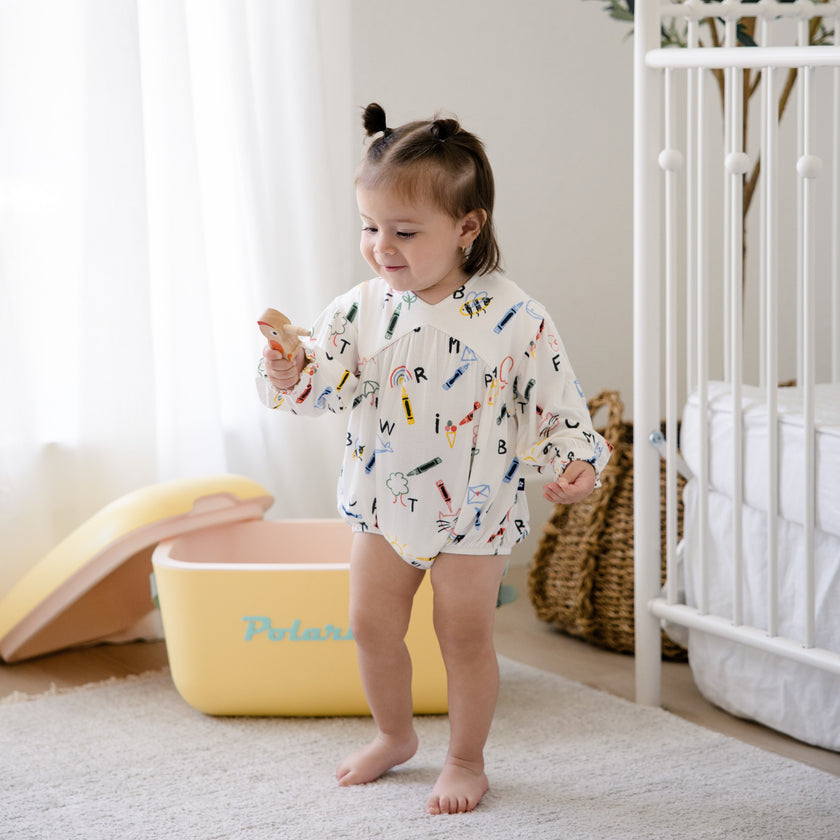 Bubble Romper in Lively Letters