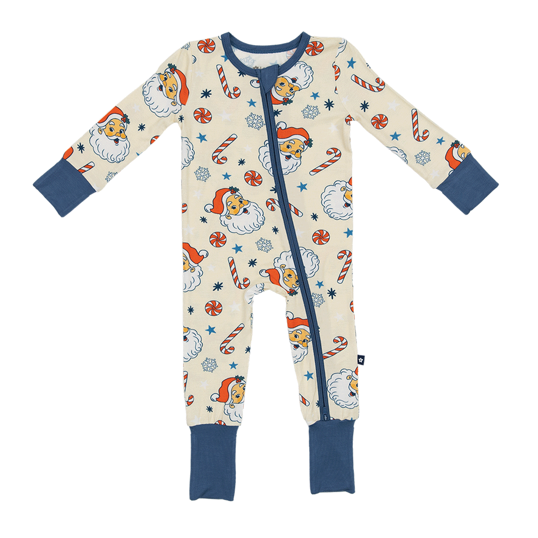 Convertible Footed Romper in Santa's Sleigh