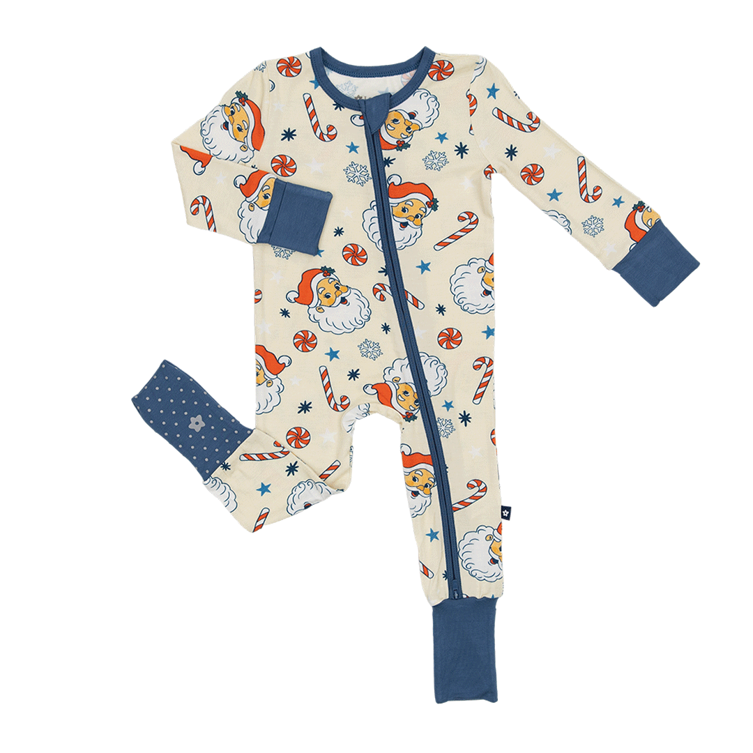 Convertible Footed Romper in Santa's Sleigh