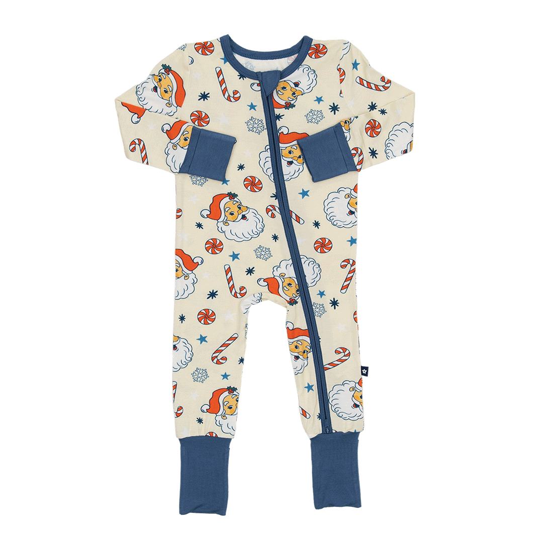 Convertible Footed Romper in Santa's Sleigh