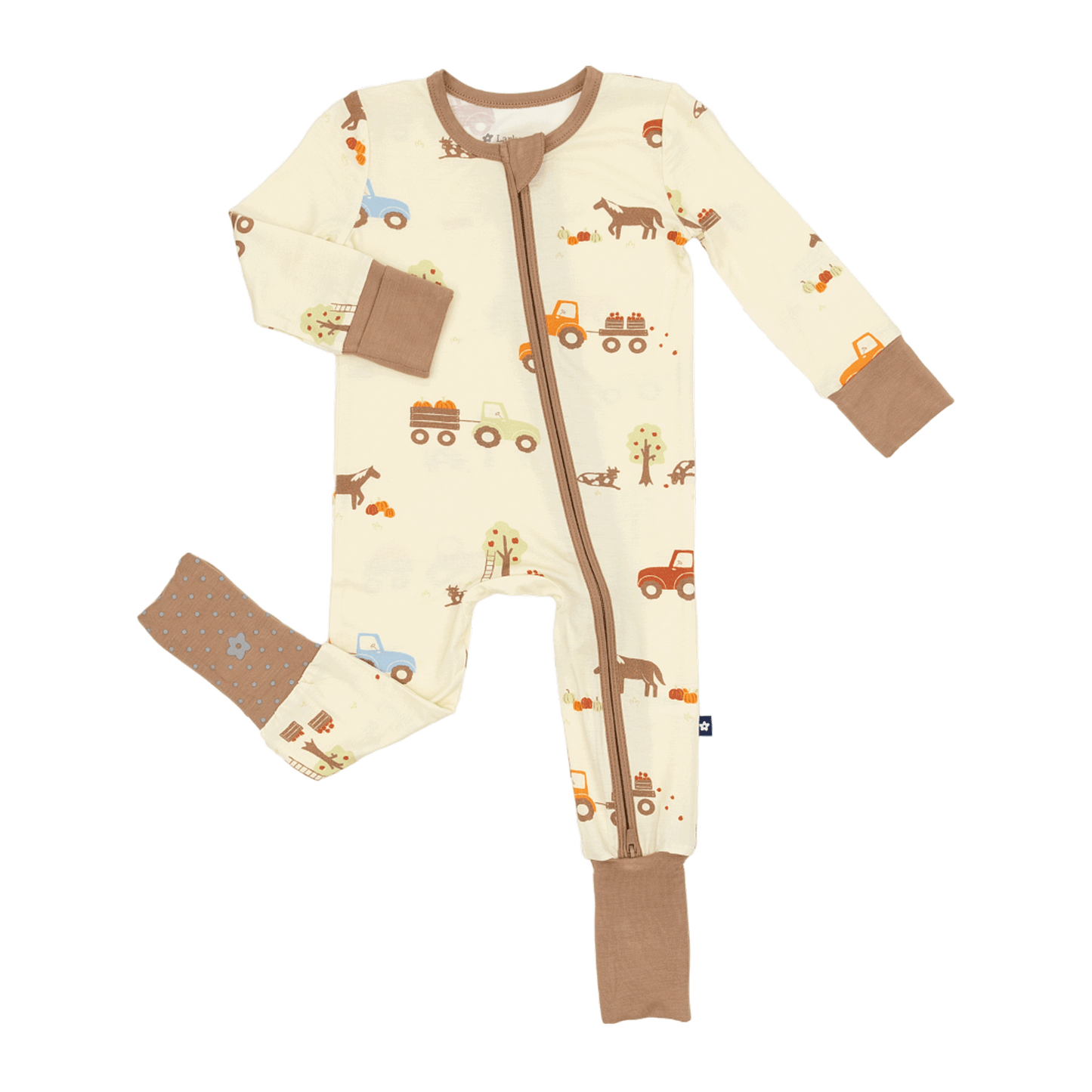 Convertible Footed Romper in Autumn Harvest