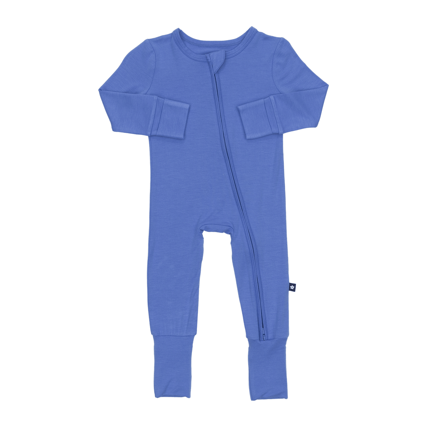 Convertible Footed Romper in Blue Orbit