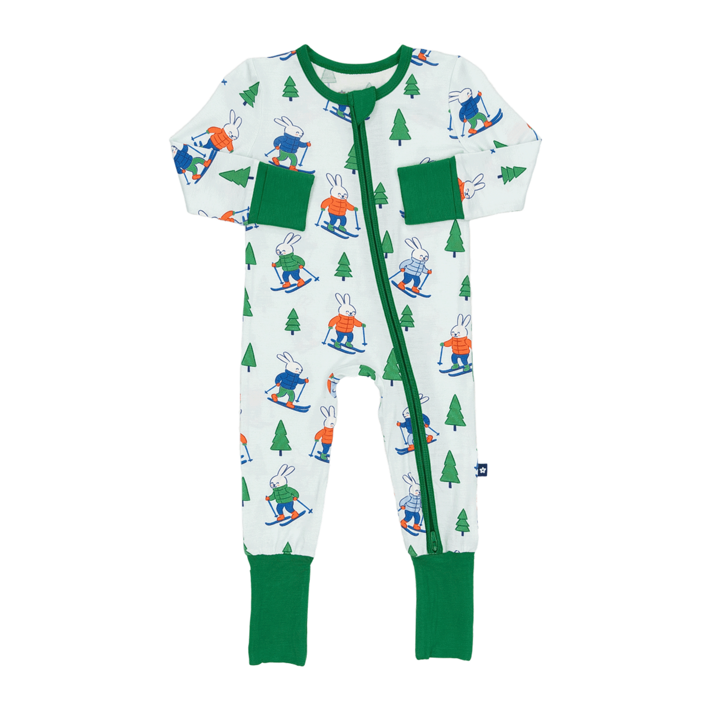 Convertible Footed Romper in Bunny Slopes