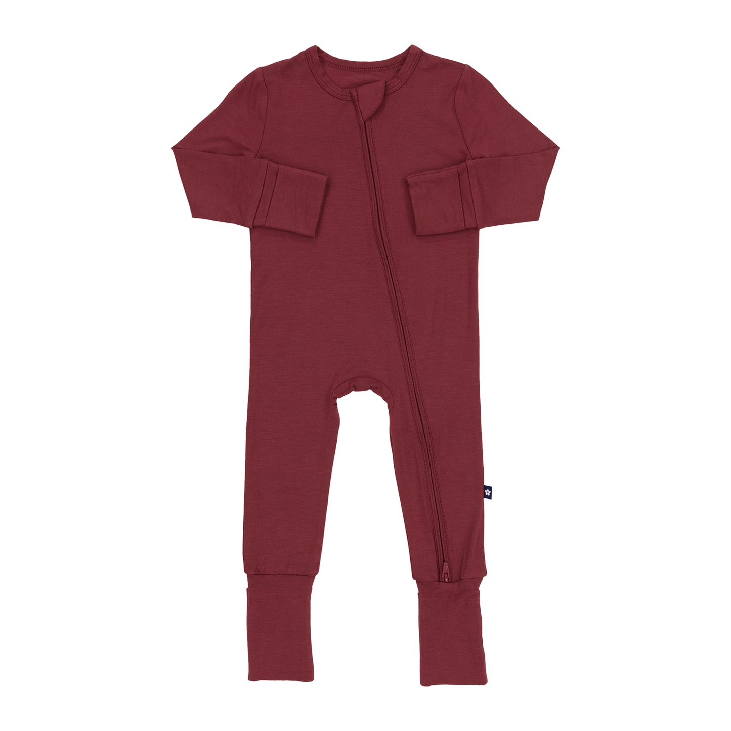 Convertible Footed Romper in Crimson Canter