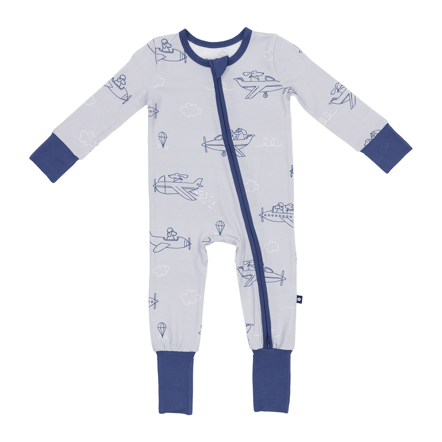 Convertible Footed Romper in Flurry Fliers