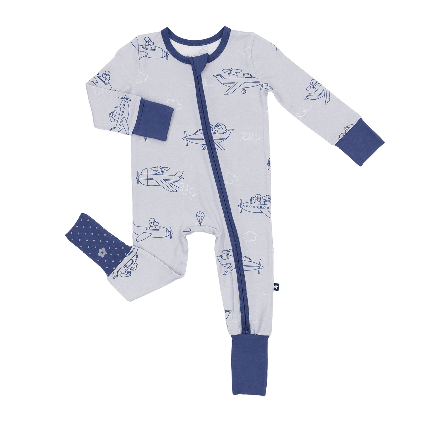 Convertible Footed Romper in Flurry Fliers