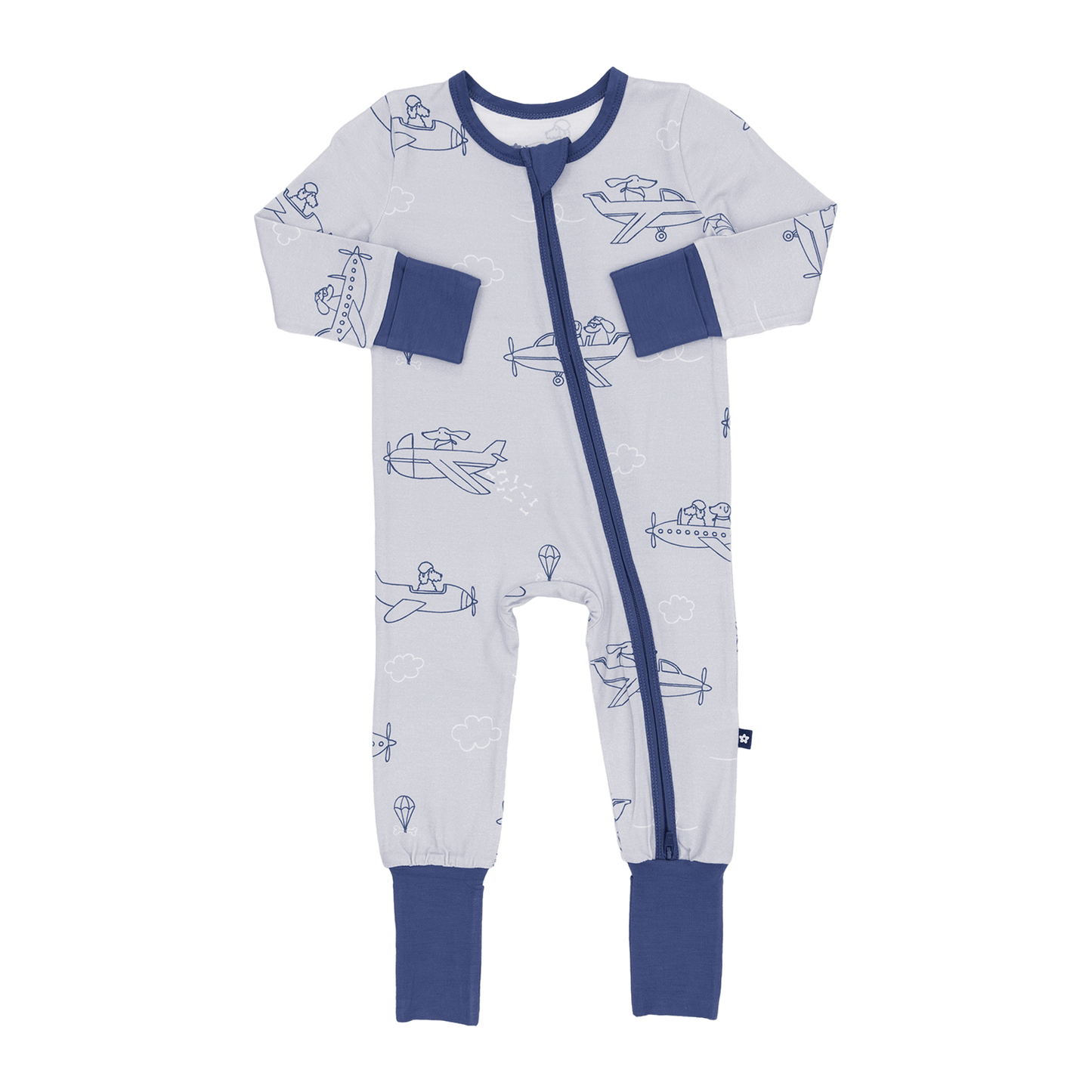 Convertible Footed Romper in Flurry Fliers