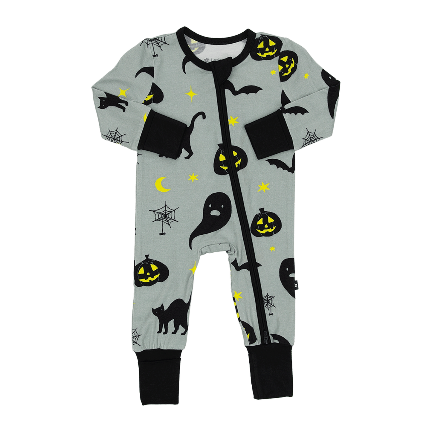 Convertible Footed Romper in Fright Night