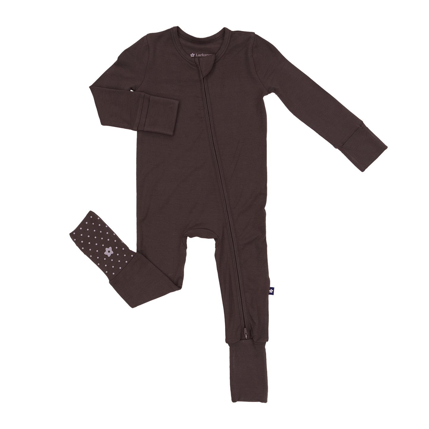 Convertible Footed Romper in Hot Fudge